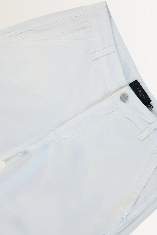 Poplin broek met wijde pijpen