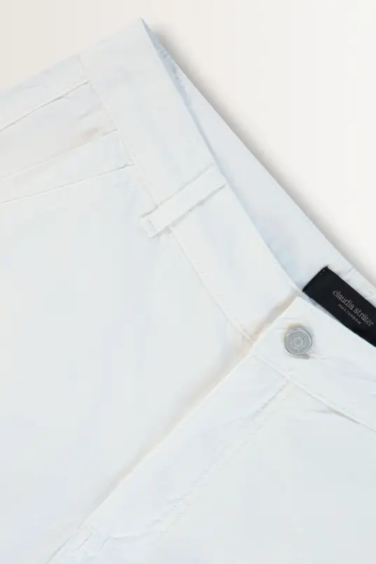 Poplin broek met wijde pijpen
