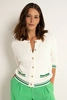 Preppy kabelvest met goudkleurige knopen