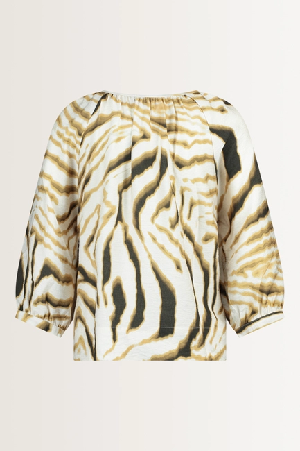 Print blouse met strikdetail