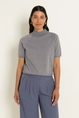 Pullover cotton viscose Lurex short sleeves