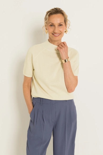 Pullover cotton viscose Lurex short sleeves