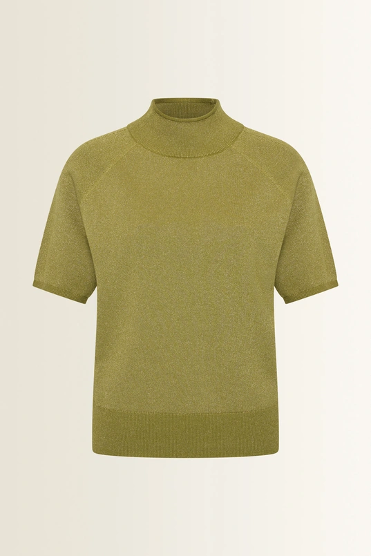 Pullover cotton viscose Lurex short sleeves