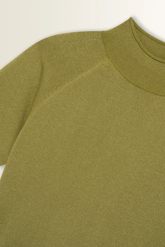 Pullover cotton viscose Lurex short sleeves