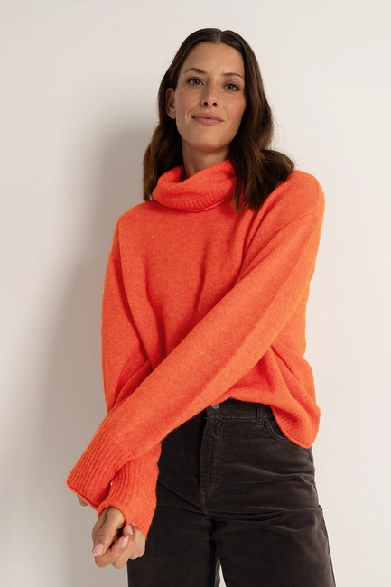 Pullover van zachte alpacamix met col