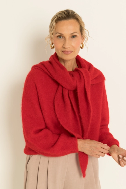 Puntshawl van zachte alpacamix