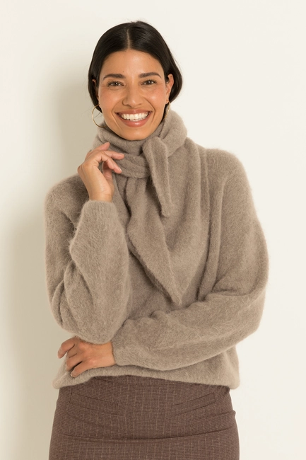 Puntshawl van zachte alpacamix