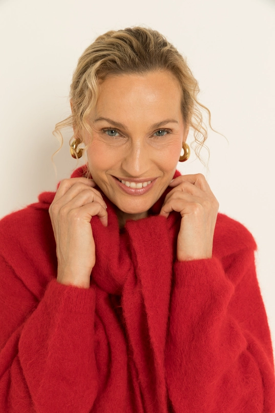 Puntshawl van zachte alpacamix