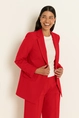 Rechte blazer in wolmix