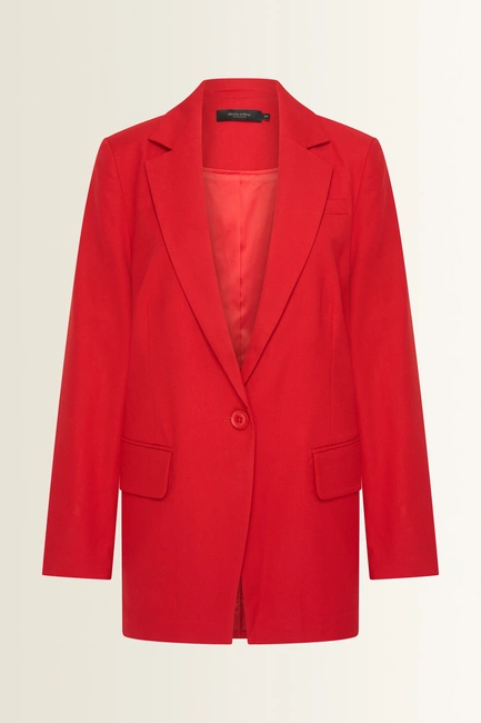 Rechte blazer in wolmix