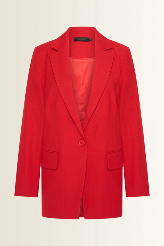 Rechte blazer in wolmix