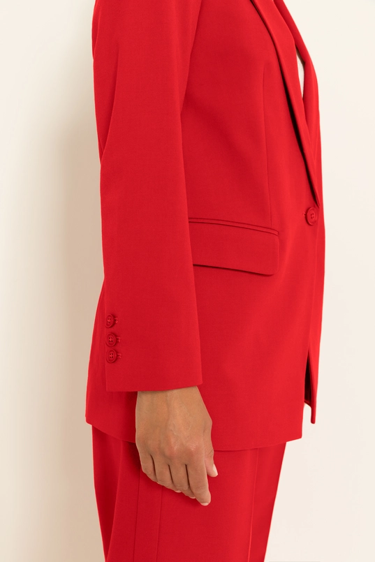 Rechte blazer in wolmix