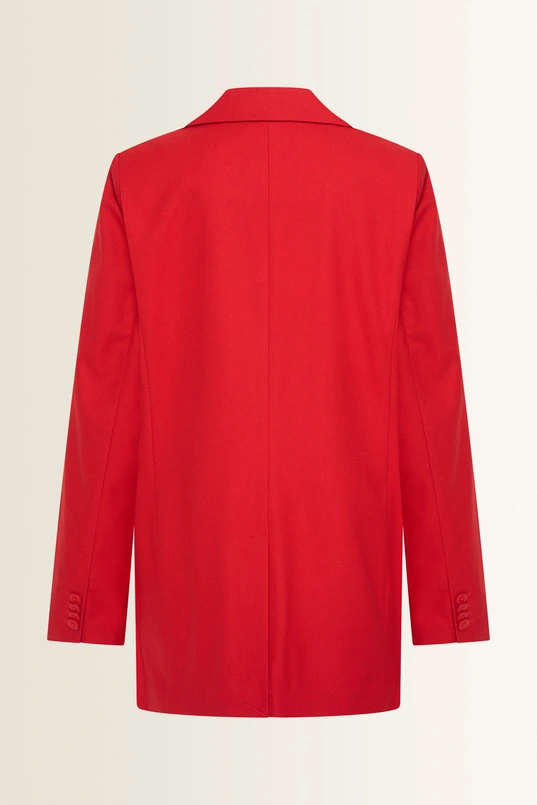Rechte blazer in wolmix