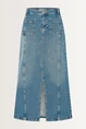 Rechte denimrok met split