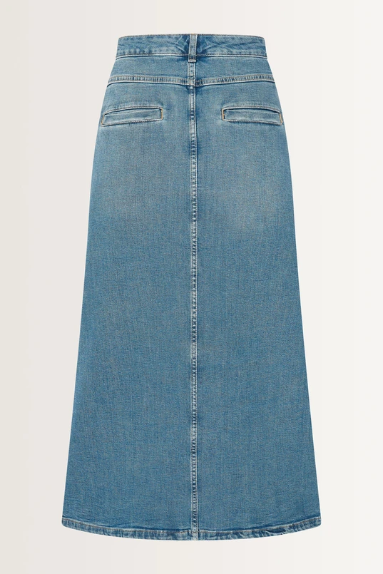 Rechte denimrok met split