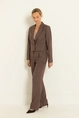Rechte pantalon met lurexstreep
