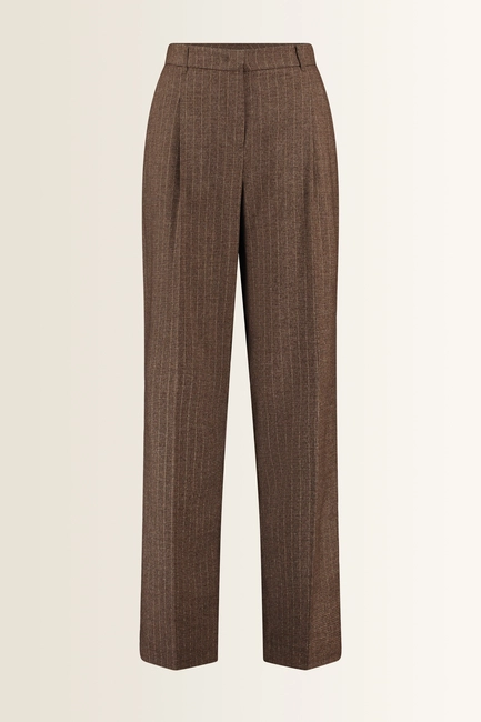 Rechte pantalon met lurexstreep