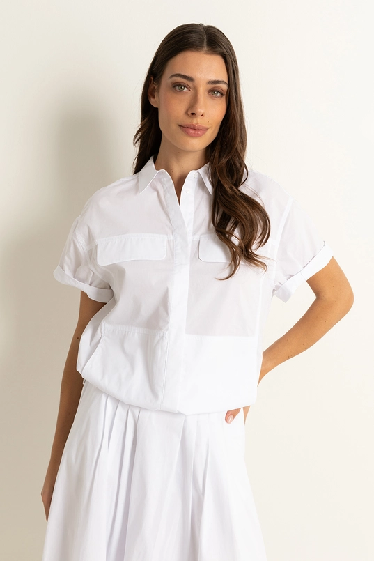 Relaxed fit blouse verstelbare zoom