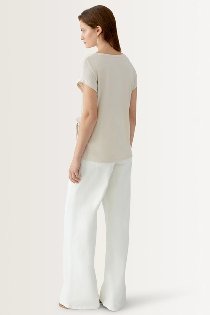 Relaxed fit top met strikaccent OUI