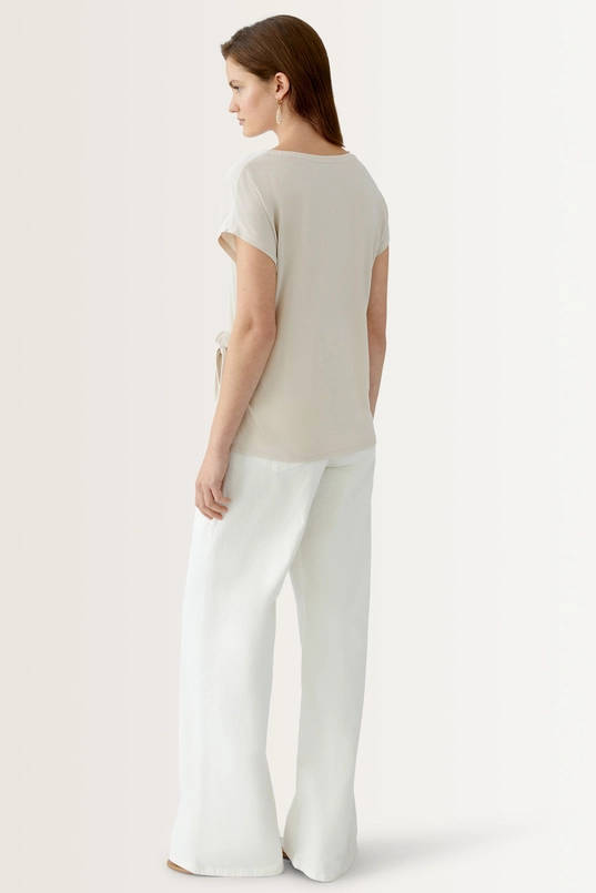 Relaxed fit top met strikaccent OUI