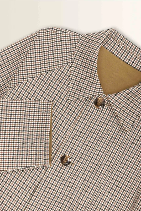 Reversible jas met ruitprint Maura