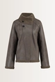 Reversible jas met teddy & faux leather MAURA