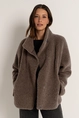 Reversible jas met teddy & faux leather MAURA