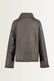 Reversible jas met teddy & faux leather MAURA