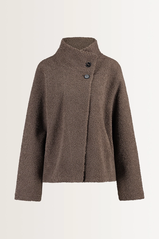 Reversible jas met teddy & faux leather MAURA
