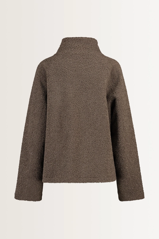 Reversible jas met teddy & faux leather MAURA
