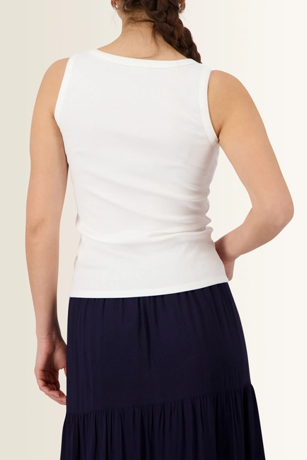 Rib top met strassdetail Monari