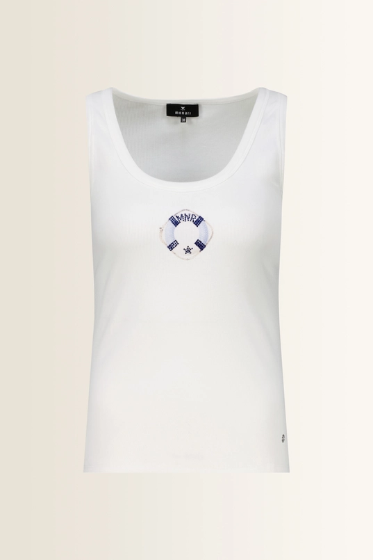 Rib top met strassdetail Monari