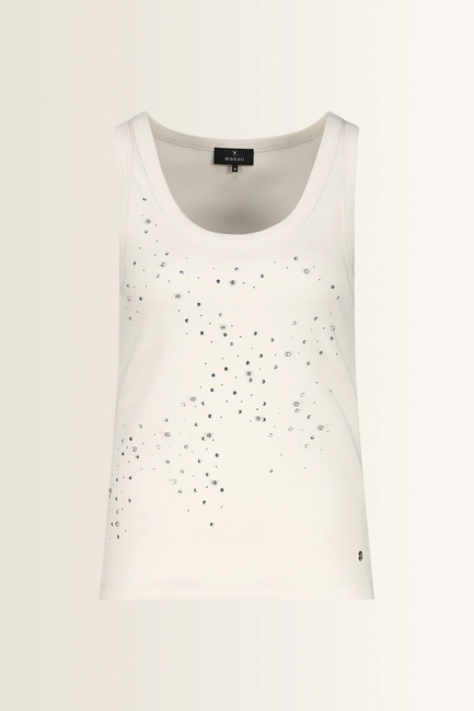 Rib top met strassdetails Monari