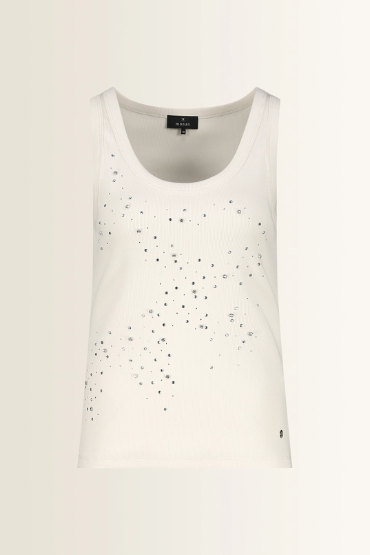 Rib top met strassdetails Monari