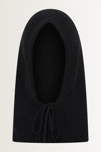 Ribgebreide cashmere balaclava