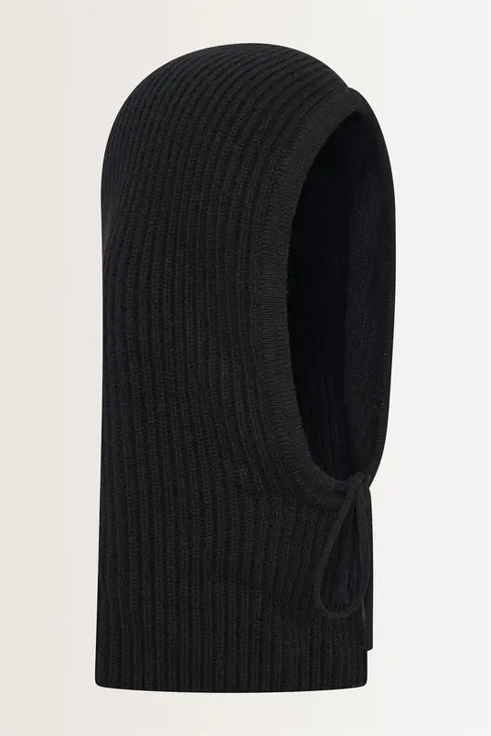 Ribgebreide cashmere balaclava