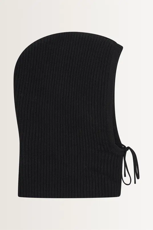 Ribgebreide cashmere balaclava