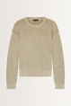 Ribgebreide pullover veterdetail