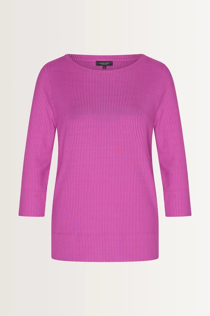 Ribgebreide top met splitdetails