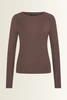 Ribjersey top met boothals