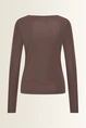 Ribjersey top met boothals