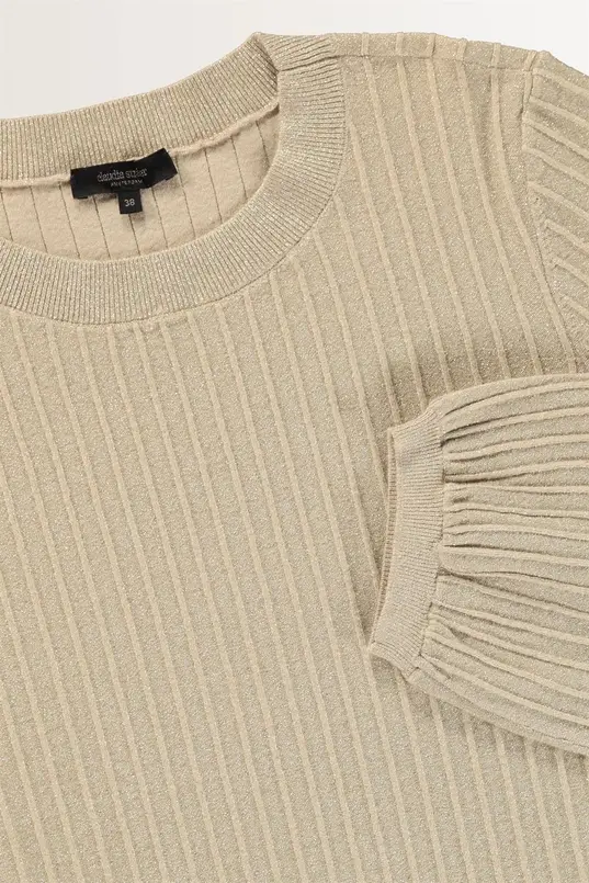 Ribtrui met lurex glans