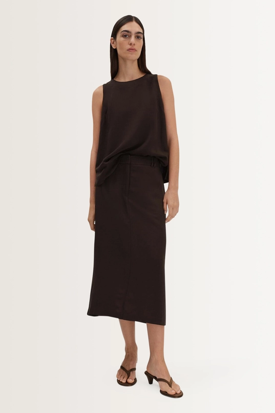 Rok van viscose-linnen Olini detail Someday