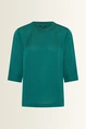 Satijnachtige blouse met driekwartmouwen