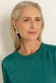 Satijnachtige blouse met driekwartmouwen
