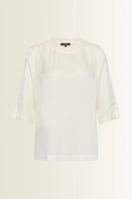 Satijnachtige blouse met driekwartmouwen