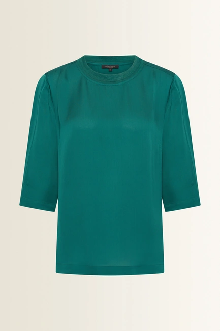 Satijnachtige blouse met driekwartmouwen