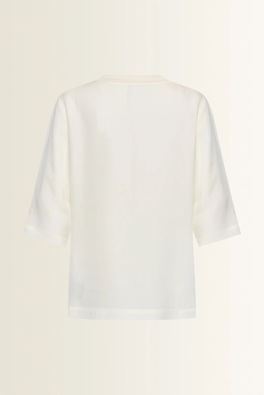 Satijnachtige blouse met driekwartmouwen