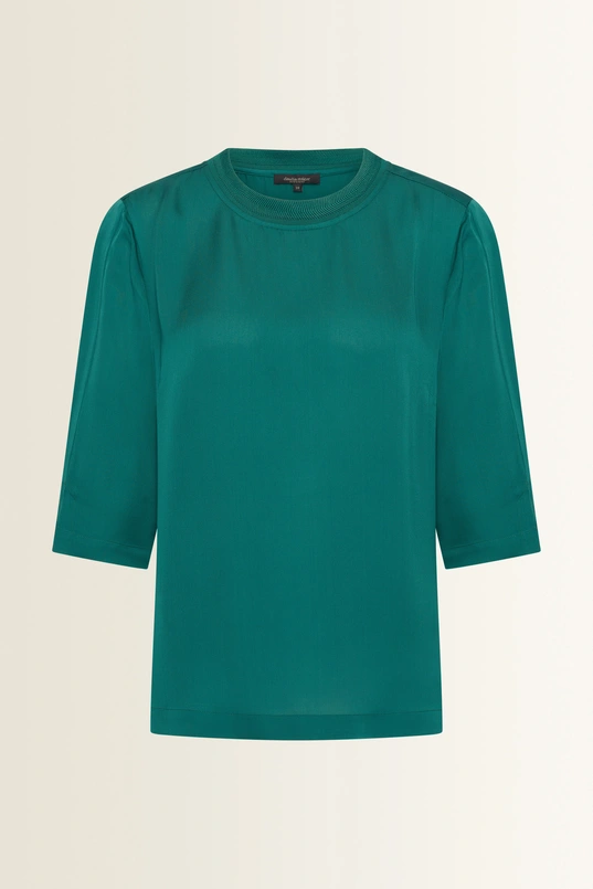 Satijnachtige blouse met driekwartmouwen