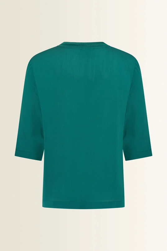 Satijnachtige blouse met driekwartmouwen